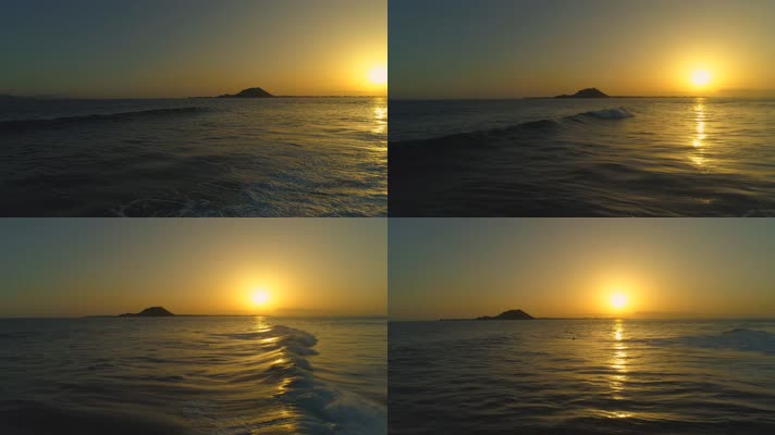 金色大海 海上日出 夕阳大海  