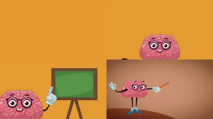 MG卡通动画大脑博士实战教学创意动画素材