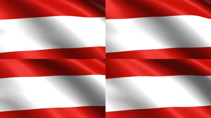 奥地利 国旗飘扬 国旗波浪状飘扬 