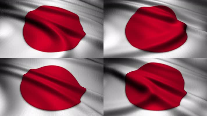 日本 国旗飘扬 国旗波浪状飘扬 