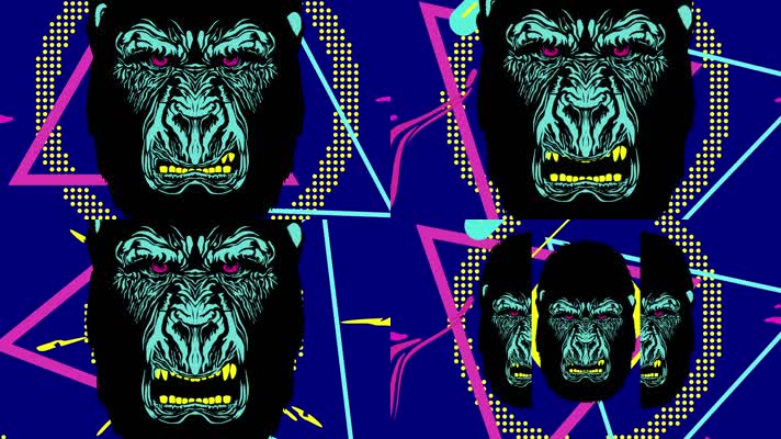 DJ夜店黑猩猩动感图形视频背景5