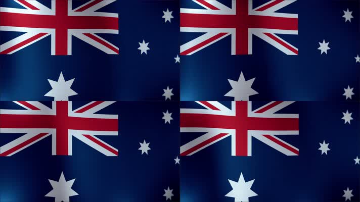 澳大利亚 国旗飘扬 国旗波浪状飘扬 