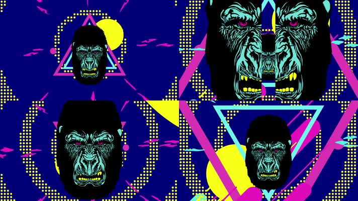 DJ夜店黑猩猩动感图形视频背景1