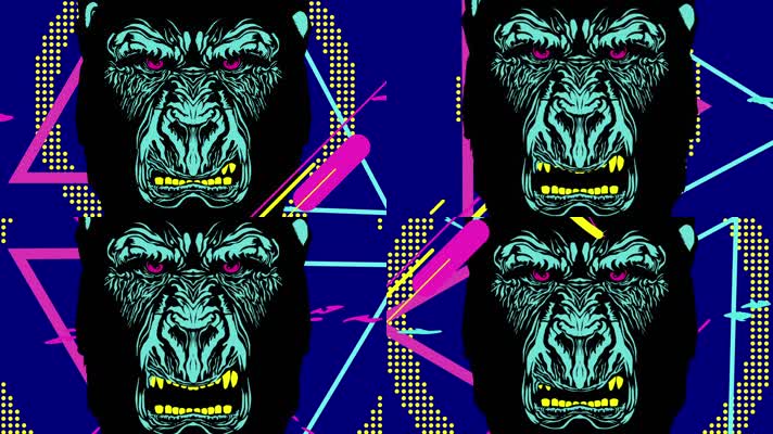 DJ夜店黑猩猩动感图形视频背景3