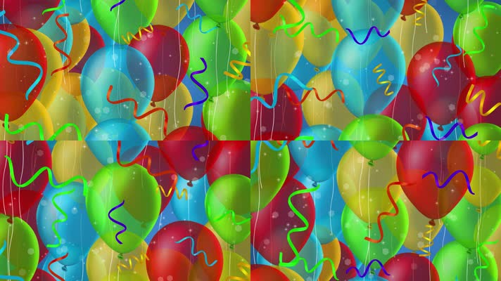 气球彩带背景视频
