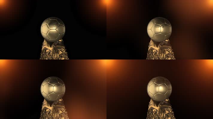 【4K】金色足球奖杯颁奖背景视频