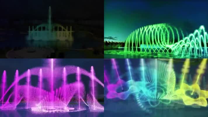 唯美音乐舞蹈喷泉三维水屏概念水幕表演视频