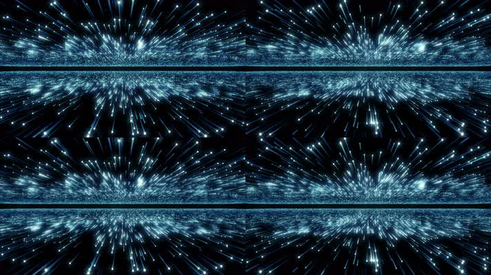 【4k】蓝色粒子光线发射背景