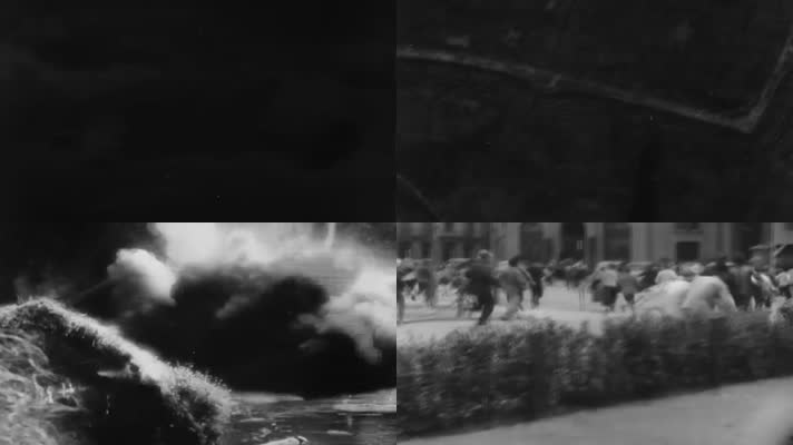 30年代日本侵略中国轰炸上海实拍
