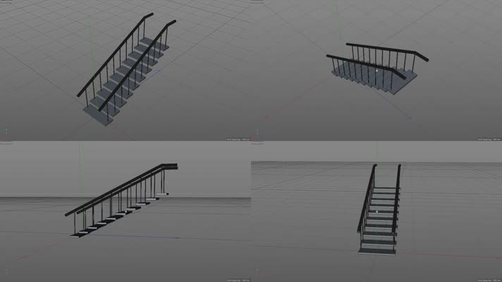 C4D楼梯模型