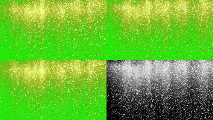 4K超清震撼绿幕金色粒子雨下落元素1