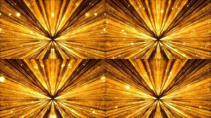 【4K】金色粒子光线隧道