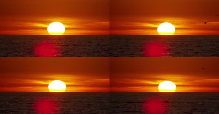 【4K】海面日落过程