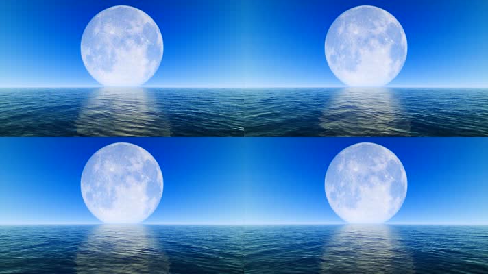 海面月亮升起(循环)