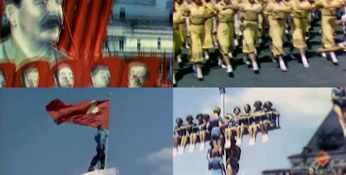 40年代苏联斯大林时期庆祝胜利游行-配歌曲