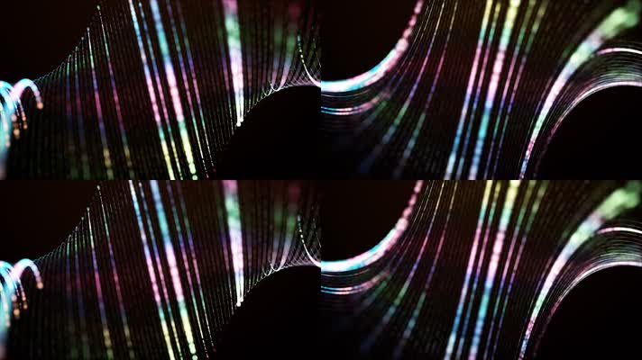 多彩线条波浪粒子运动背景