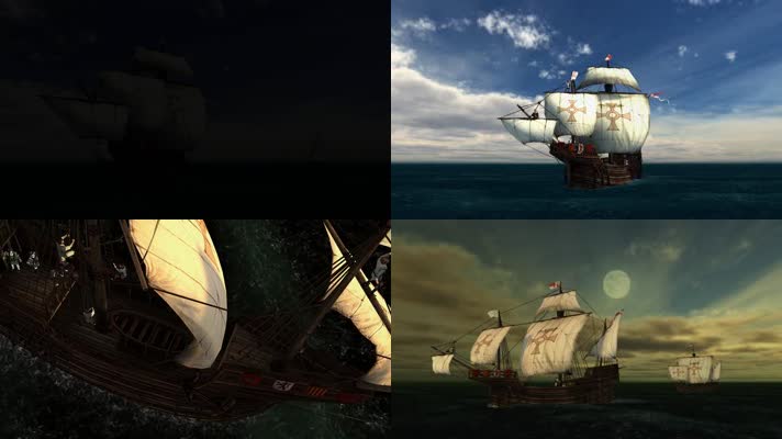 古帆船航海动画
