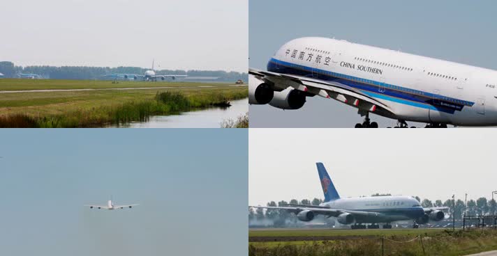 4k中国南方航空飞机起飞过程超近镜头