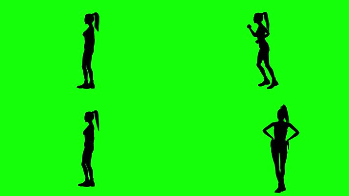 绿屏抠图女性跑步运动