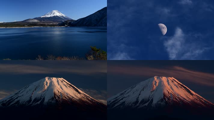 富士山美丽黄昏