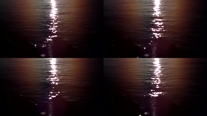 夕阳下的湖面波光粼粼