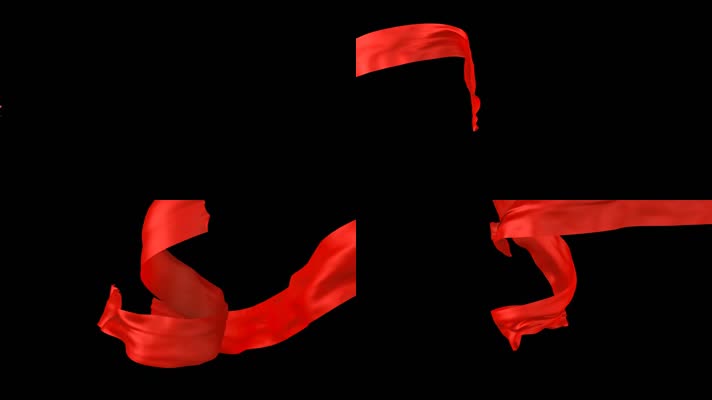 红色绸缎飞舞带通道视频素材