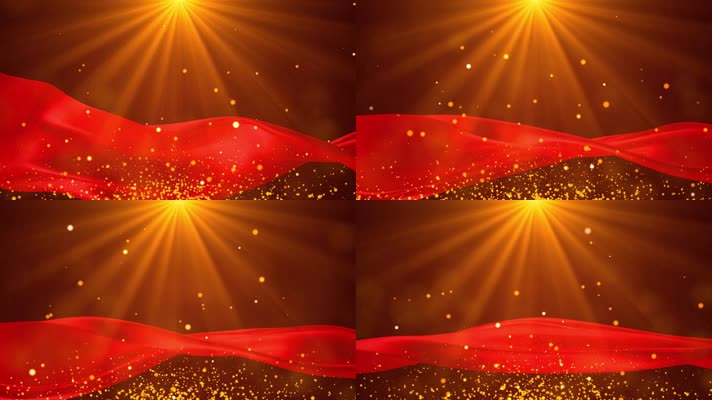 【原创】【循环】金色光效红绸颁奖开场背景