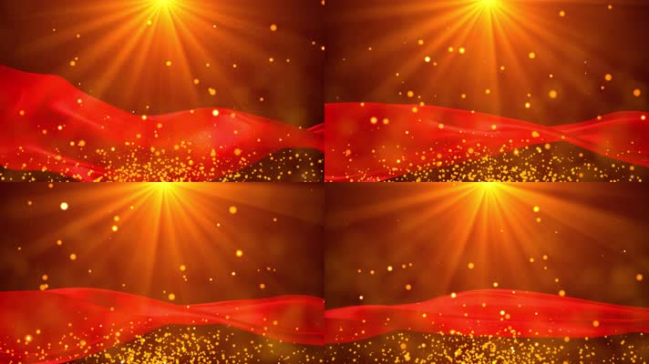 【原创】【循环】金色光效红绸颁奖开场背景