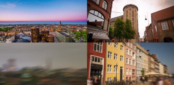 哥本哈根城市宣传延时拍摄素材