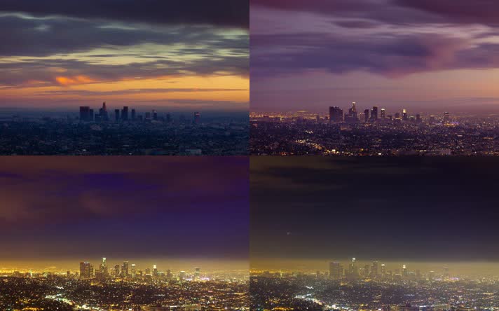 延时摄影洛杉矶城市的时间变幻