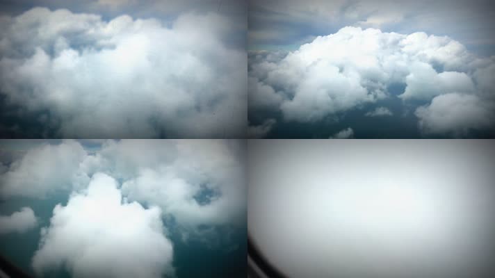 4K民航客机飞机飞行云层穿梭