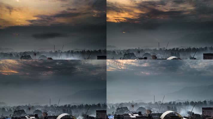 大气污染严重的城市延时拍摄