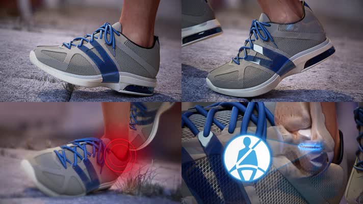 跑步运动健康养生运动鞋三维动画