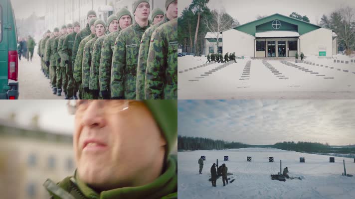 俄军冬季训练军事武装战争训练