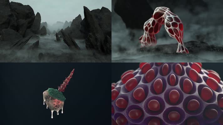 僵尸病毒传染感染细胞3D动画