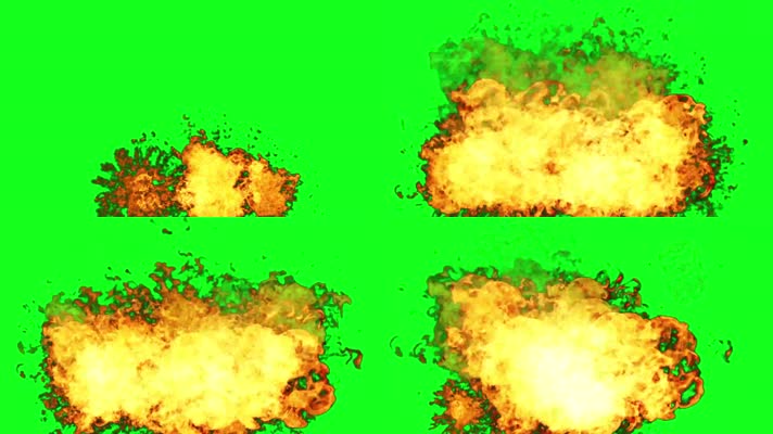 绿屏火焰爆炸抠图素材