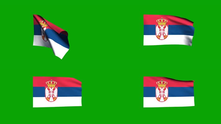 塞尔维亚国旗飘扬通道合成