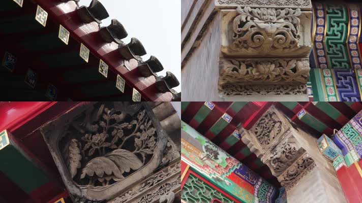 中国传统建设山墙墀头 砖雕