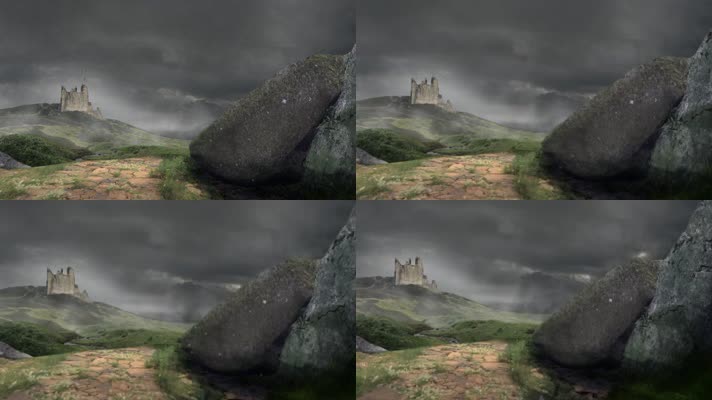 荒野城堡遗址三维动画场景