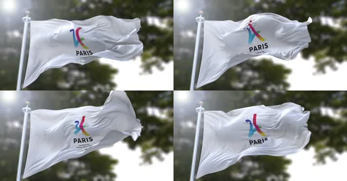 【4K】2024年巴黎奥运会旗帜