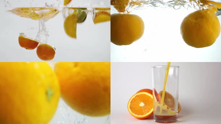 橙汁水果产品视频实拍素材