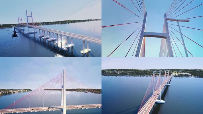 航拍大桥视频