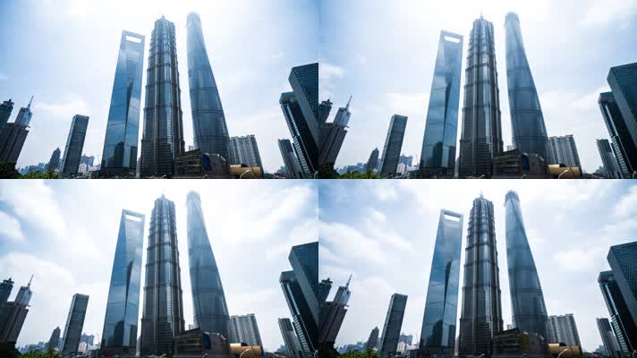 上海写字楼 延时拍摄 仰拍高楼 
