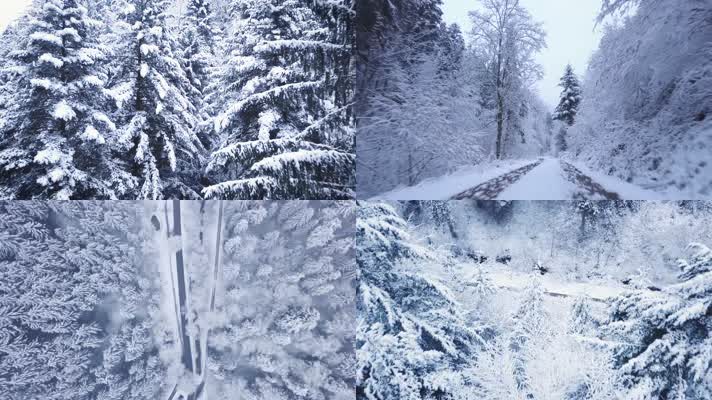 【4K】森林雪景航拍