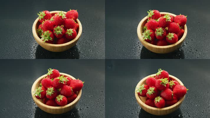 4K超清水果草莓特写镜头