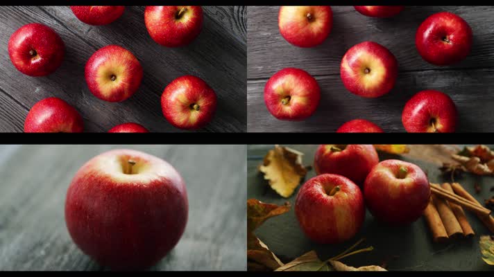 4K超清水果红苹果特写镜头