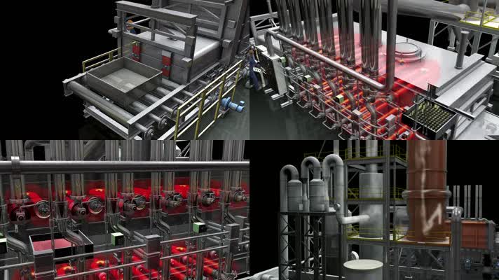 热还原精炼回收贵金属机械工业3D动画
