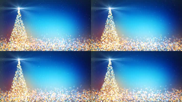 4K超清彩色粒子圣诞树背景02