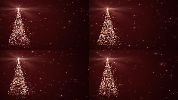 4K超清彩色粒子圣诞树背景12