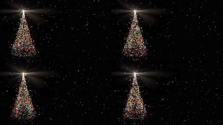 4K超清彩色粒子圣诞树背景03